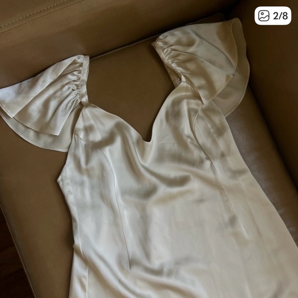 Stone Cold Fox Beige Cream 100% silk Mini Dress - Picture 2 of 5